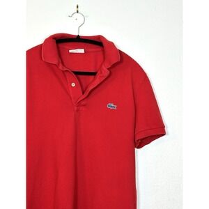 Lacoste For jcrew Polo Shirt Mens 3 Small Red Made in USA 100 Cotton S Collar